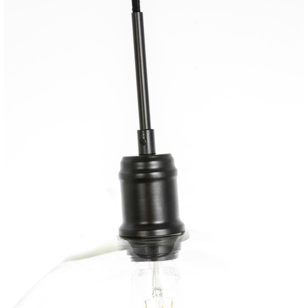 Alt View 1. Living District - Emett 1 light Black and Clear glass pendant - Black And Clear Glass.