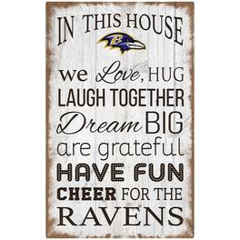 Fan Creations - Baltimore Ravens 11'' x 19'' Team In This House Sign - Multicolor