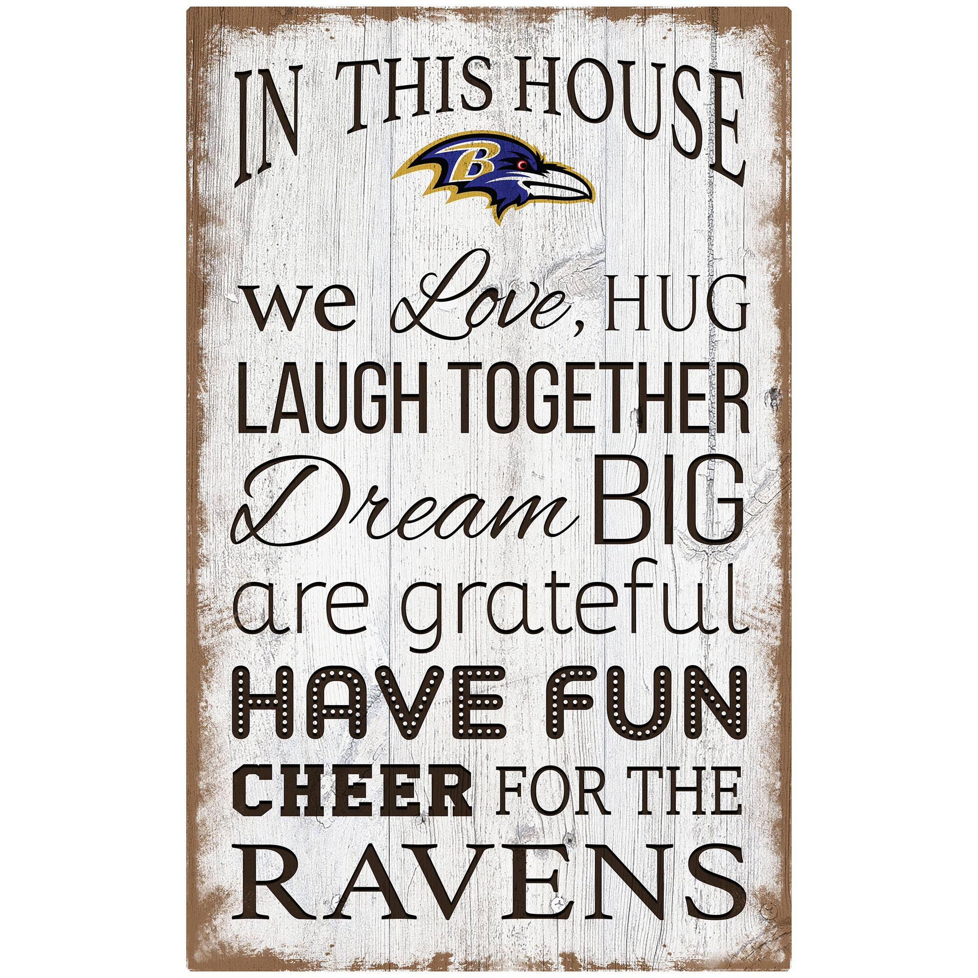 Baltimore Ravens 11'' x 19'' Team In This House Sign