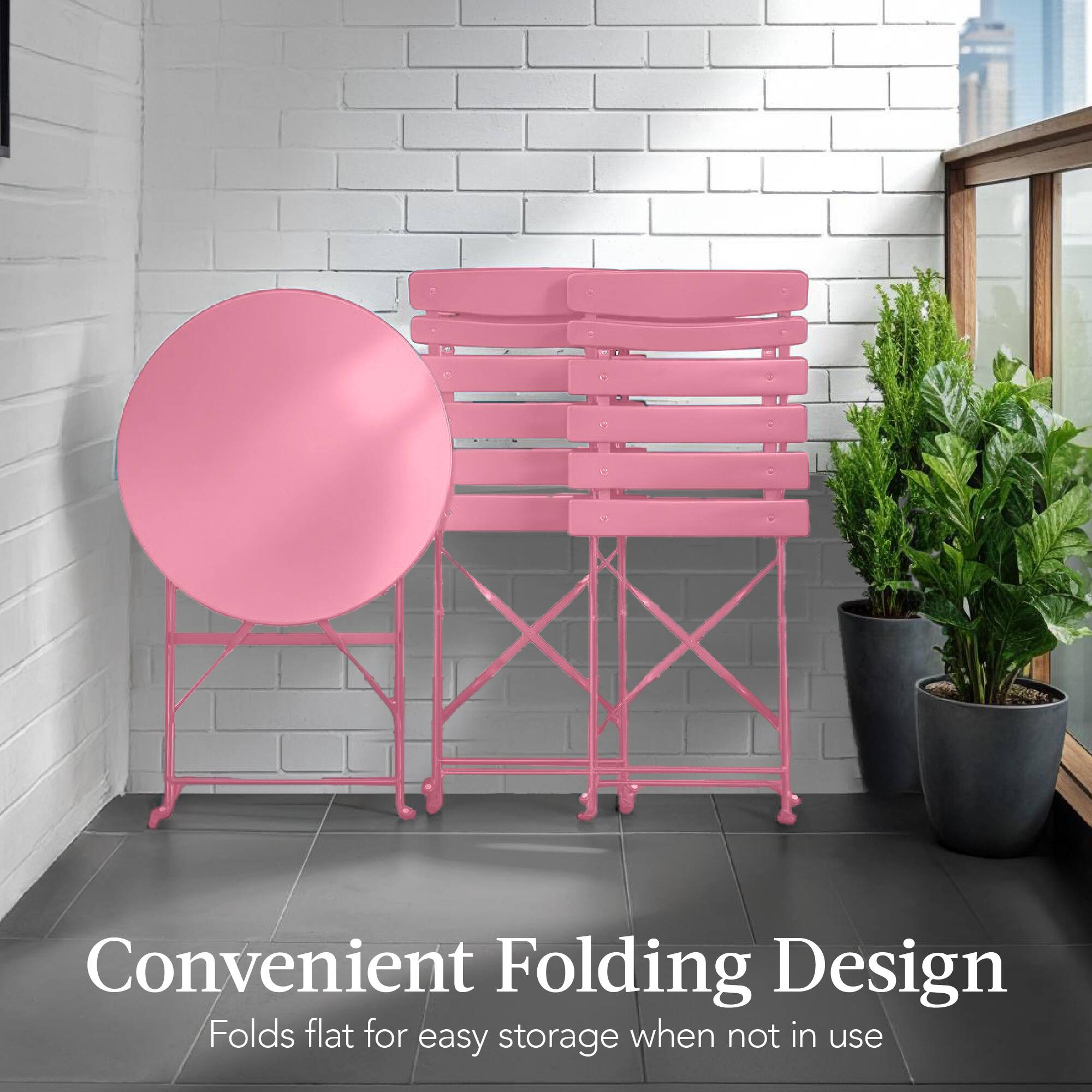 Convenient Folding Design  
Folds flat for easy storage when not in use
