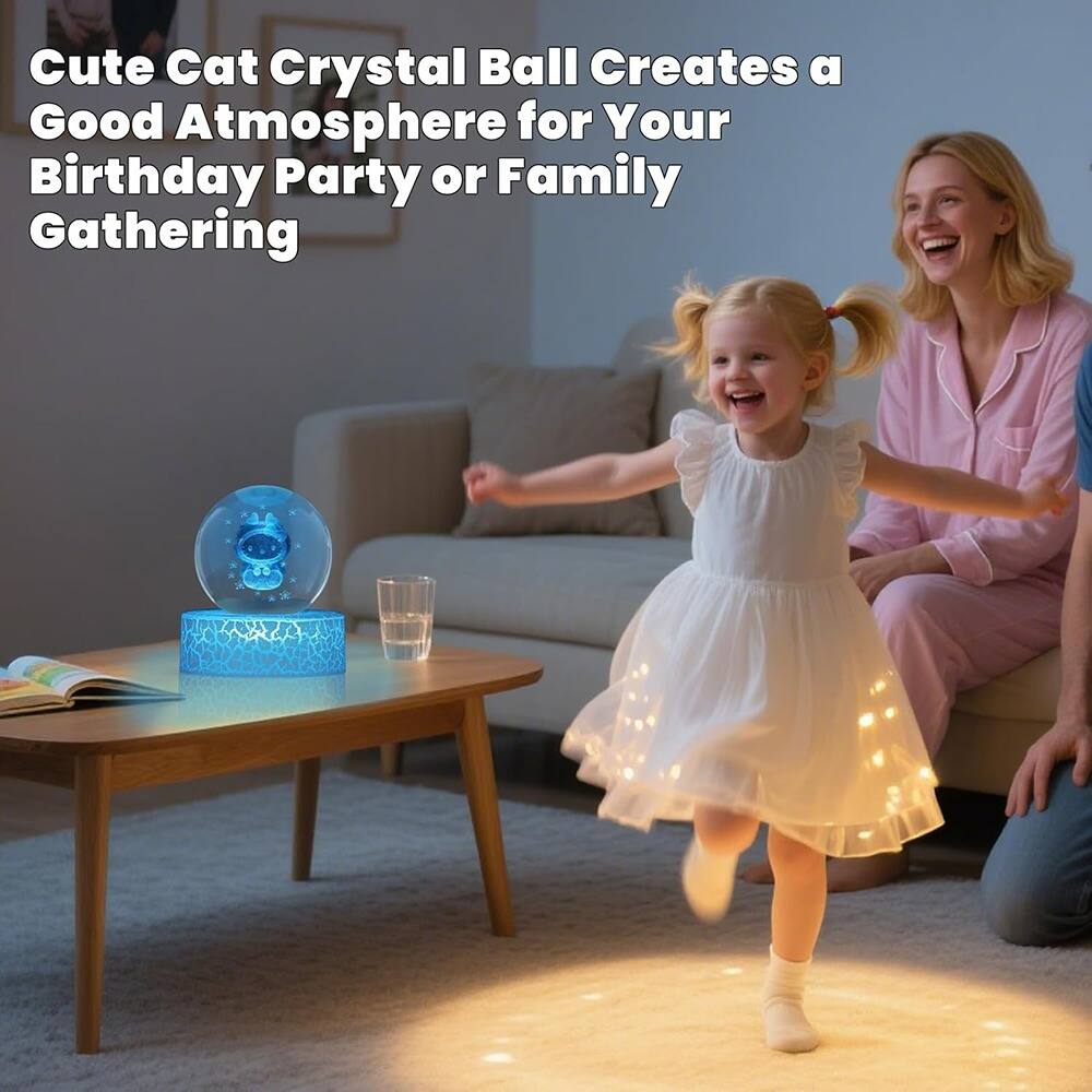 Cute Cat Crystal Ball Creates a Good Atmosphere for Your Birthday Party or Family Gathering