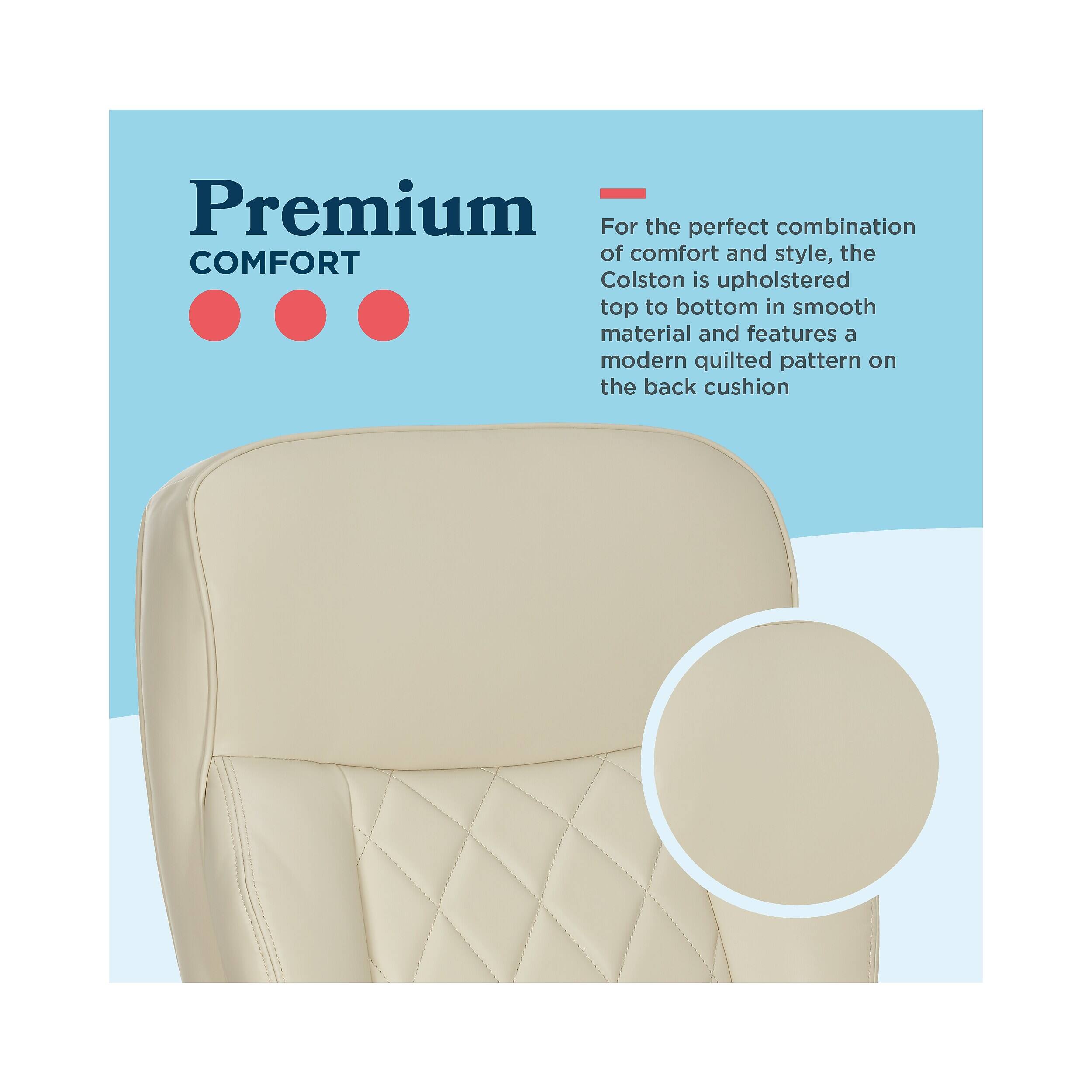 Premium COMFORT

For the perfect combination of comfort and style, the COMFORT Colston is upholstered top to bottom in smooth material and features a modern quilted pattern on the back cushion