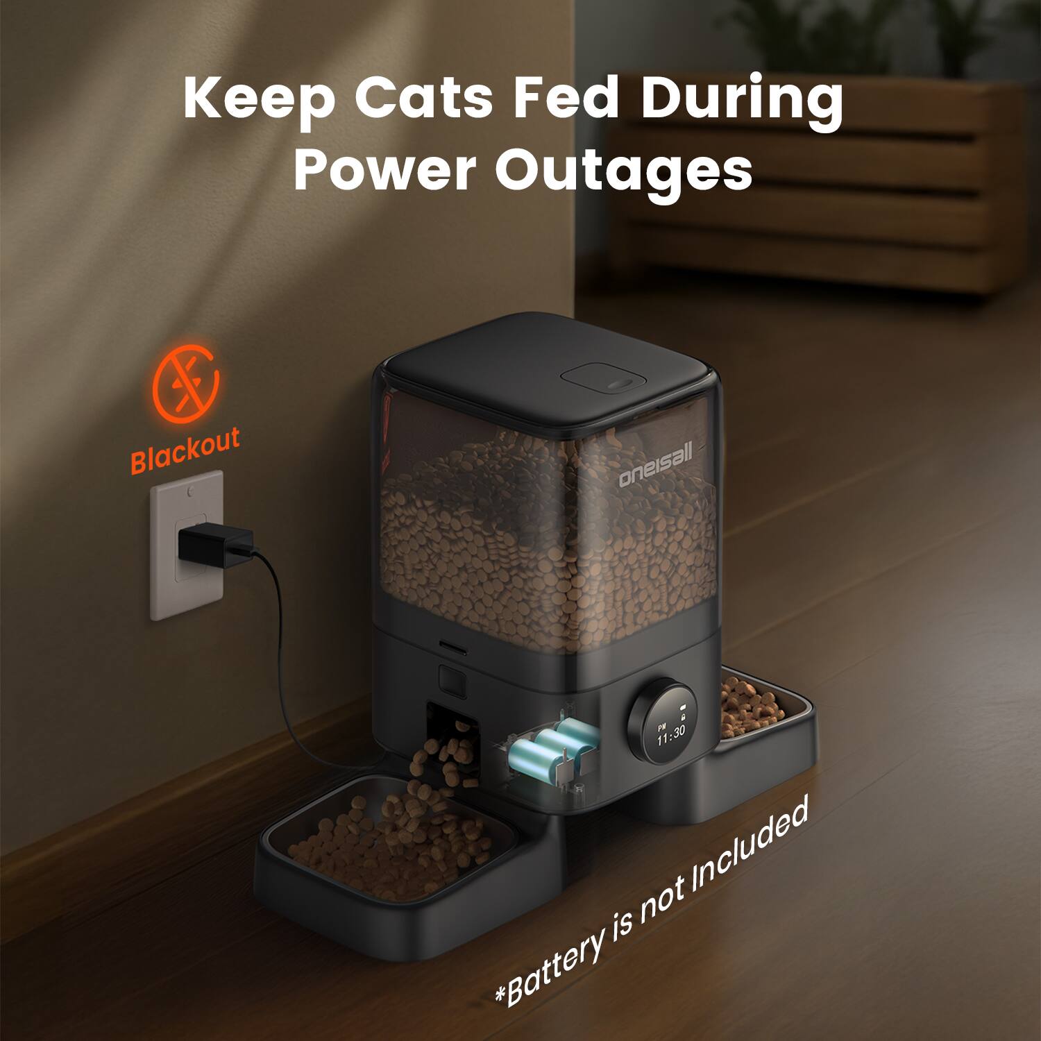Keep Cats Fed During Power Outages

Blackout

*Battery is not Included