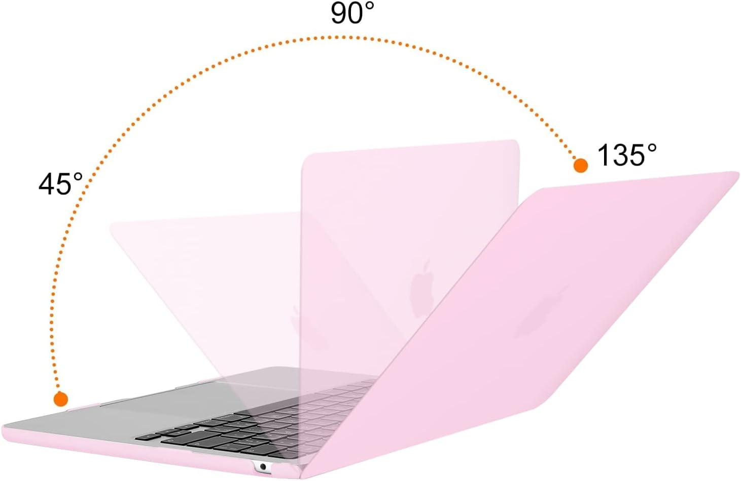 Back. mosiso - Case for 2026-2022 MacBook Air 13 inch Case M5 A3449 M4 A3240 M3 A3113 M2 A2681, Shell&Keyboard Cover&Screen Film&Pouch - Dusty Pink.