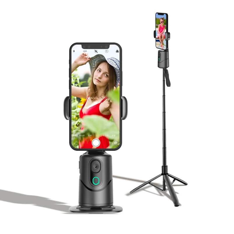 Cluzine - 360° Face Tracking Tripod Auto Motion Tracking Phone Holder for Selfie & Video Shooting