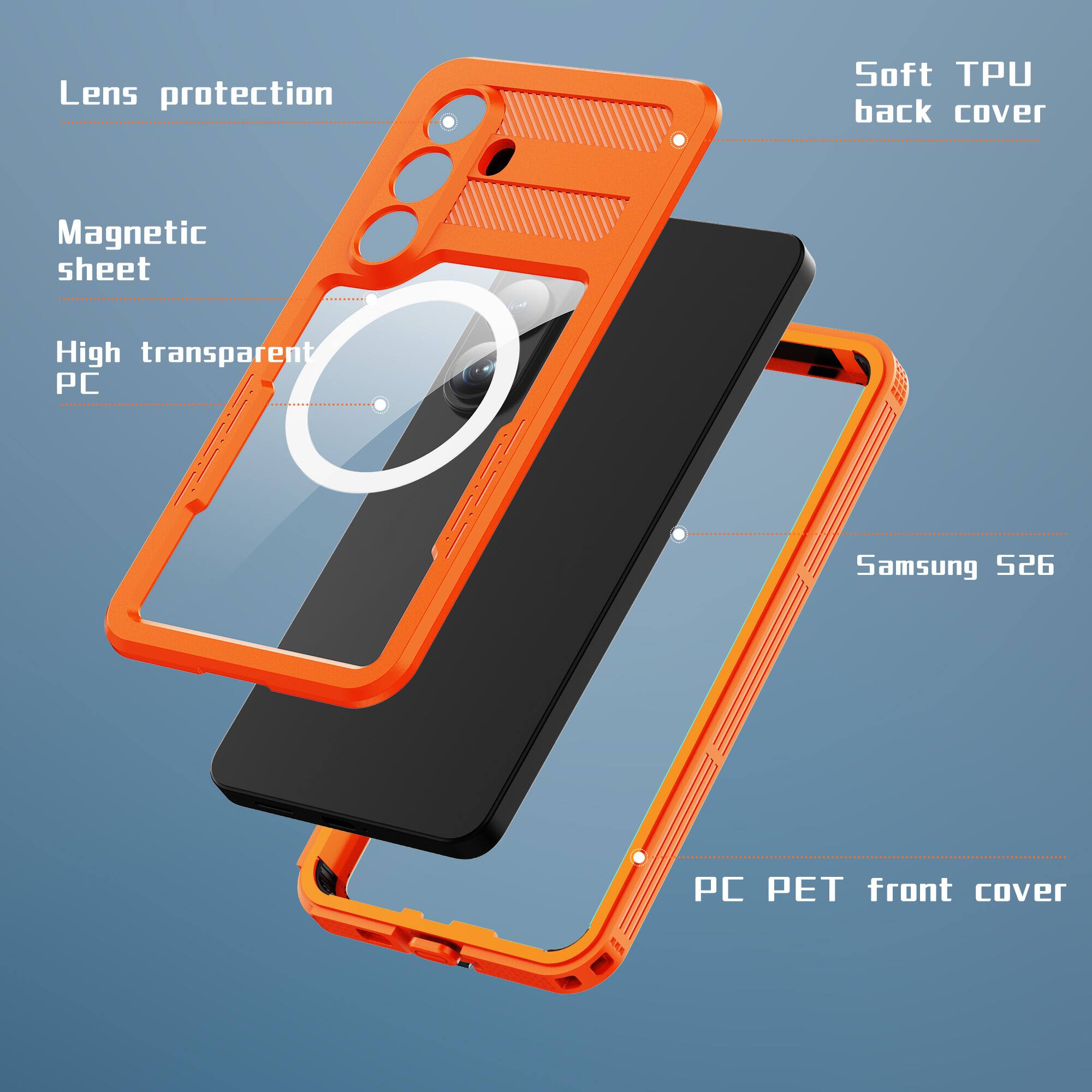 Dteck For Samsung Galaxy S26+ Rugged Waterproof Case,Shockproof Mag ...