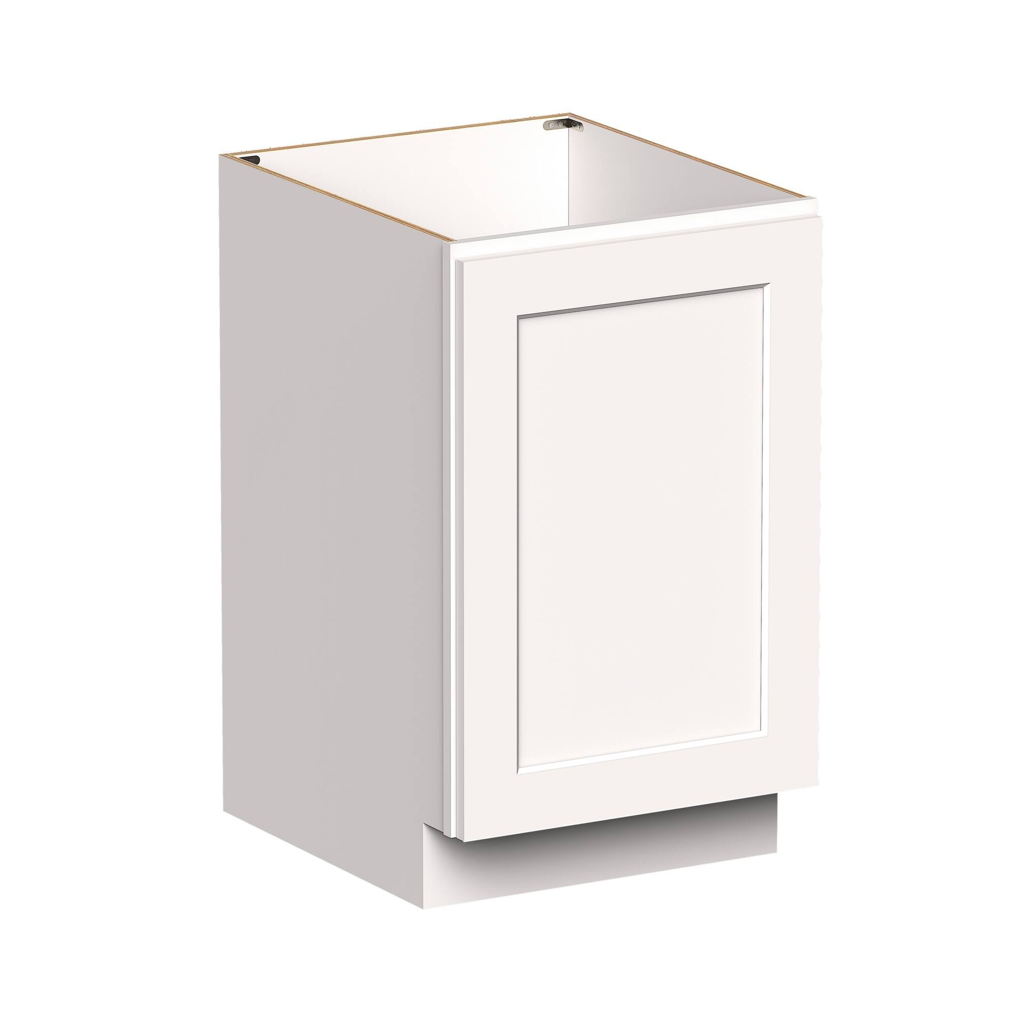 Front. Boyel Living - 21-in W x 34.5-in H x 24-in D Shaker RTA Kitchen Full Height Door Base Cabinet with Soft-Close - White Shaker.