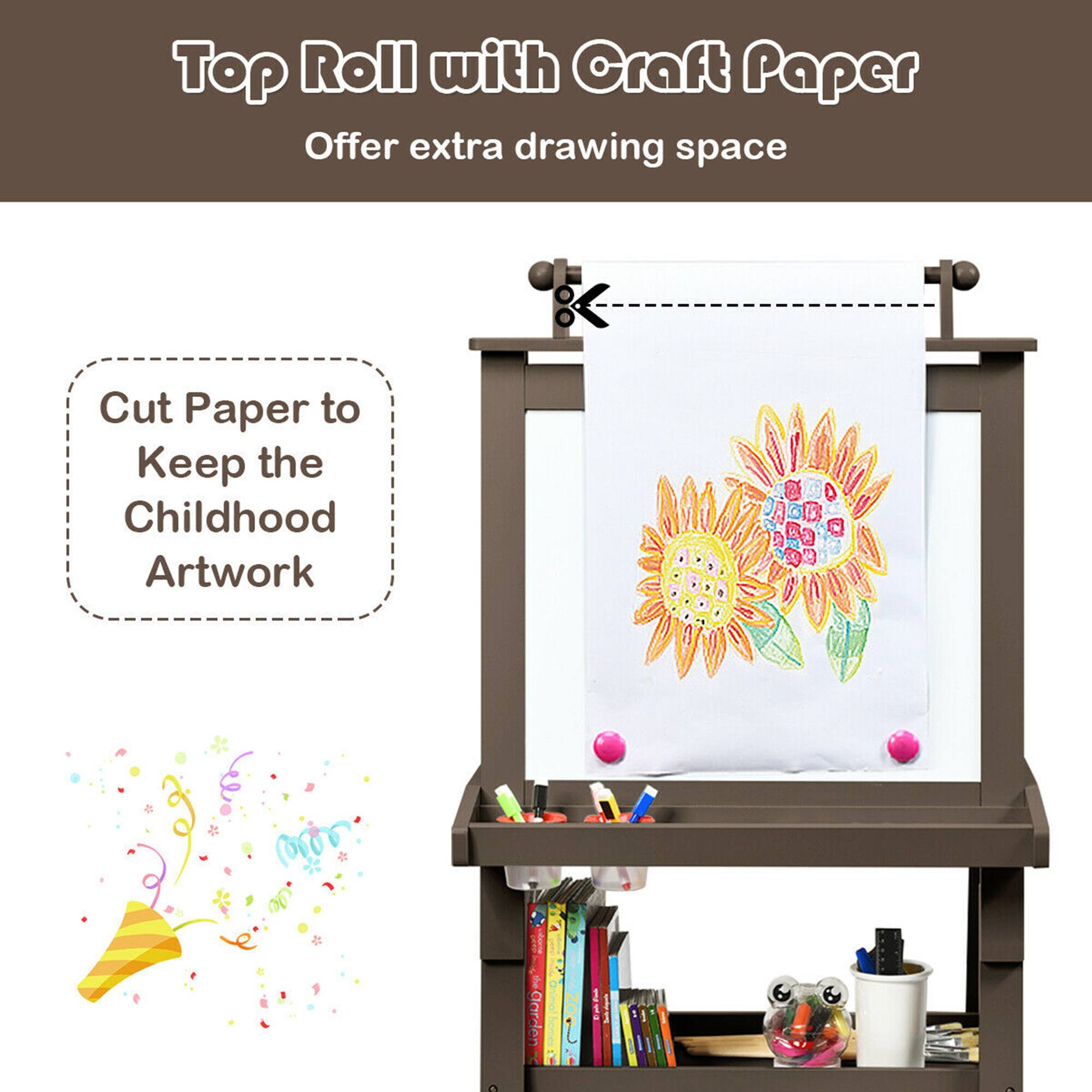 Top Roll with Craft Paper  
Offer extra drawing space  

Cut Paper to Keep the Childhood Artwork