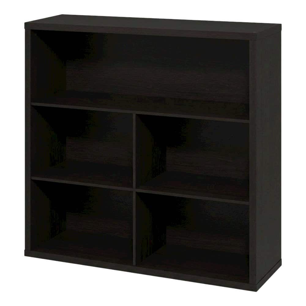 FurniFact - Wooden bookcase with sleek design, sturdy construction, ideal for home or office - Dark Oak