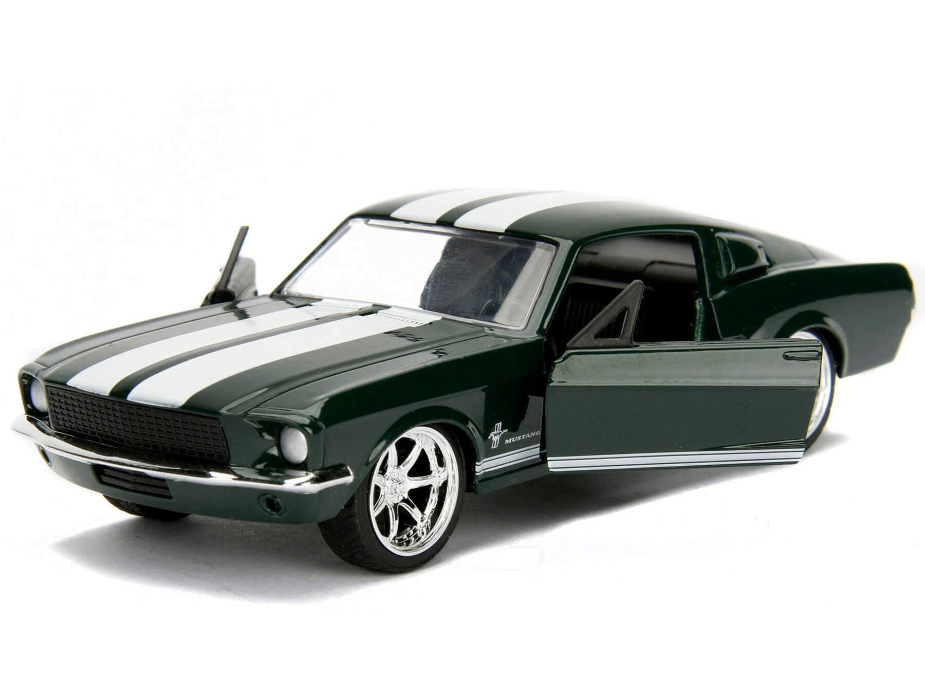 Alt View 1. Jada - Sean's Ford Mustang Dark Green with White Stripes "Fast & Furious" Movie 1/32 Diecast Model Car by Jada.