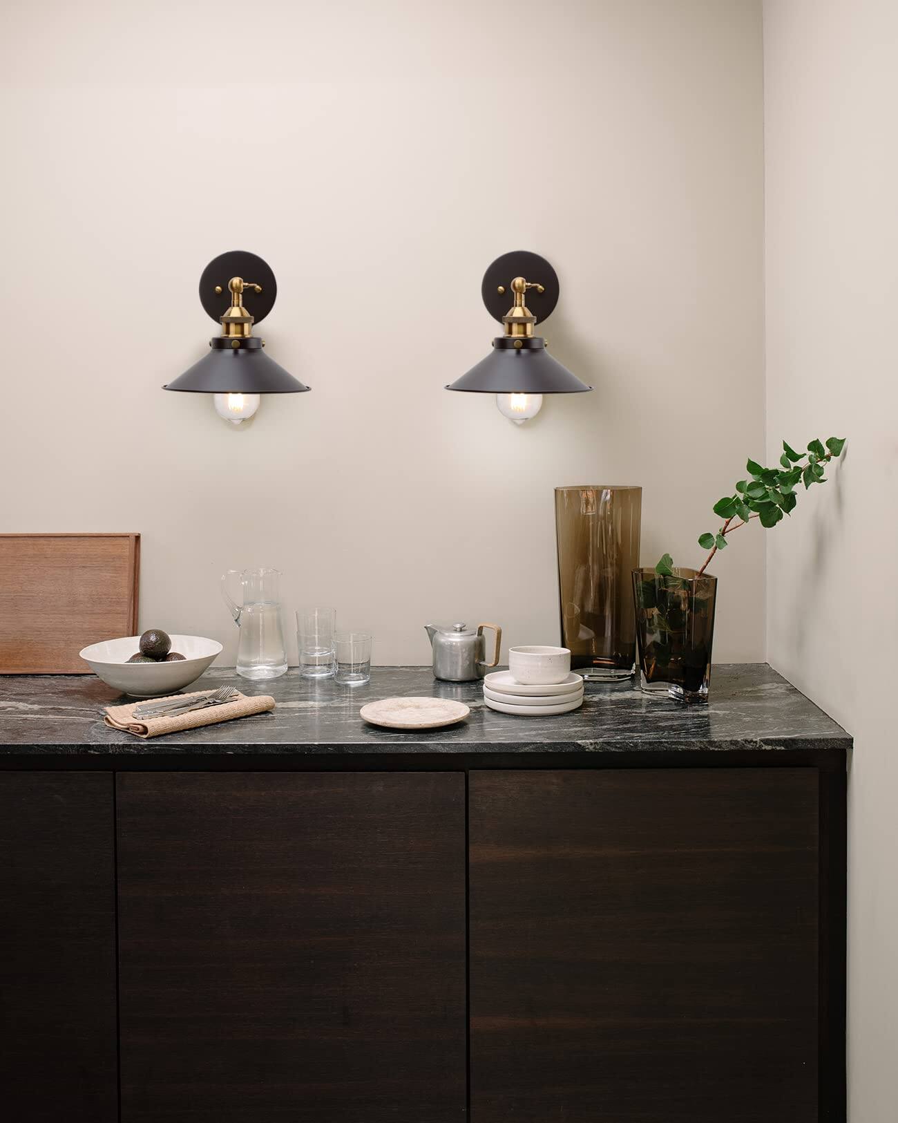 Alt View 3. Comfort Essence - Vintage Industrial Metal Wall Sconce Lighting Degree Adjustable Lamp - Brushed Nickel.