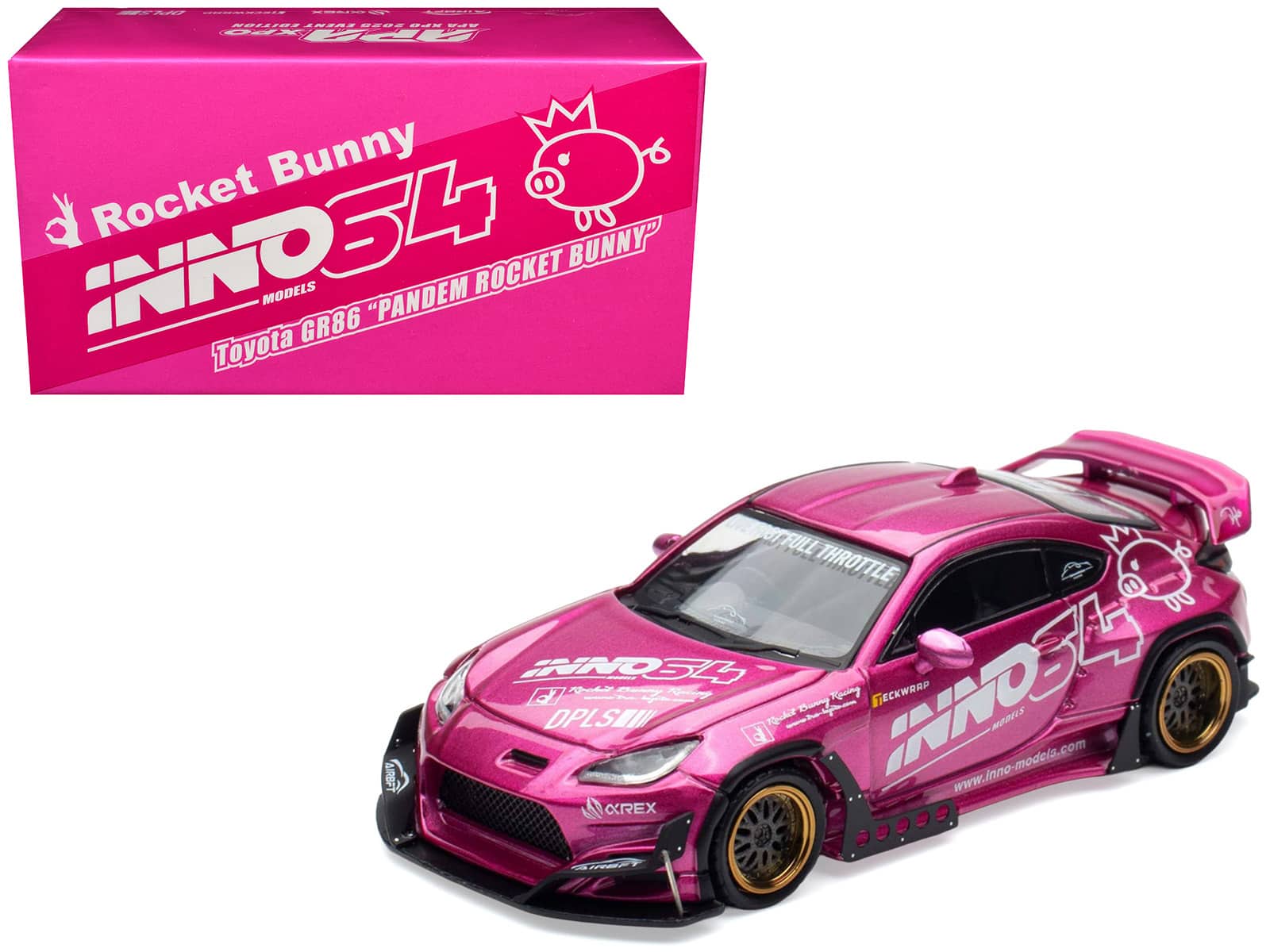 "Toyota GR86 ""Pandem Rocket Bunny"" Pink Metallic with Graphics ""APA XPO 2025 Event"" 1/64 Diecast Model Car by Inno Models" price history on PriceWatchPro