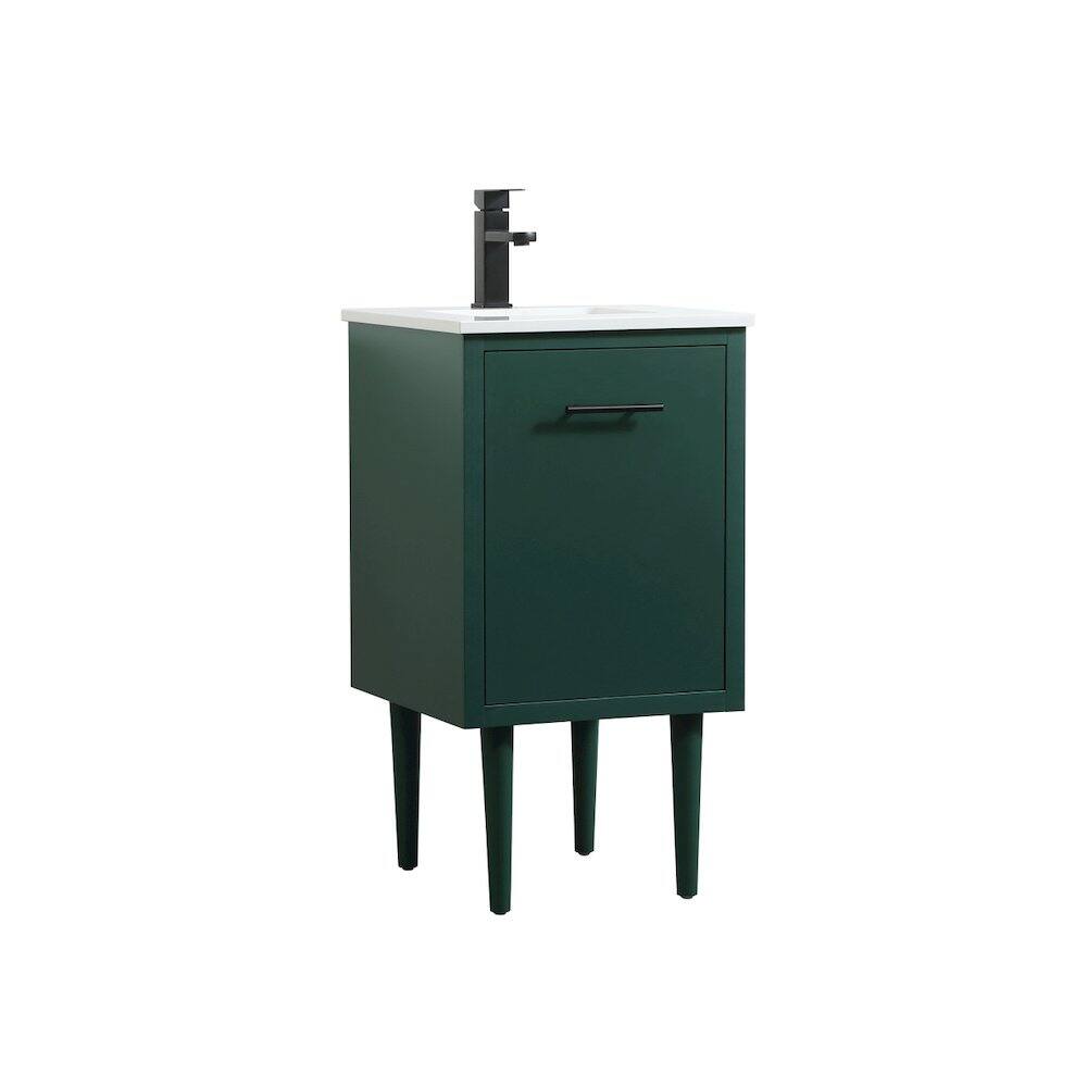 Alt View 5. Elegant Kitchen and Bath - 18 Inch Single Bathroom Vanity In Green - Green.