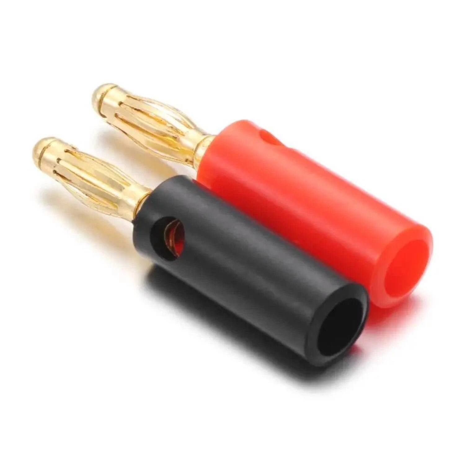 Left. Stock Preferred - 40PCS 4mm Gold Plated Banana Plugs Audio Jack Speaker Wire Cable Screw Connectors - Black, Red.