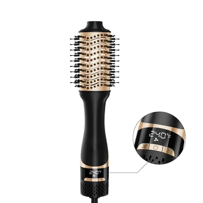 NICEBAY - Hair Dryer Brush,Blow Dryer Brush in One, Ionic Hairdryer and Styler Volumizer with Oval Titanium Barrel, Hot Ai