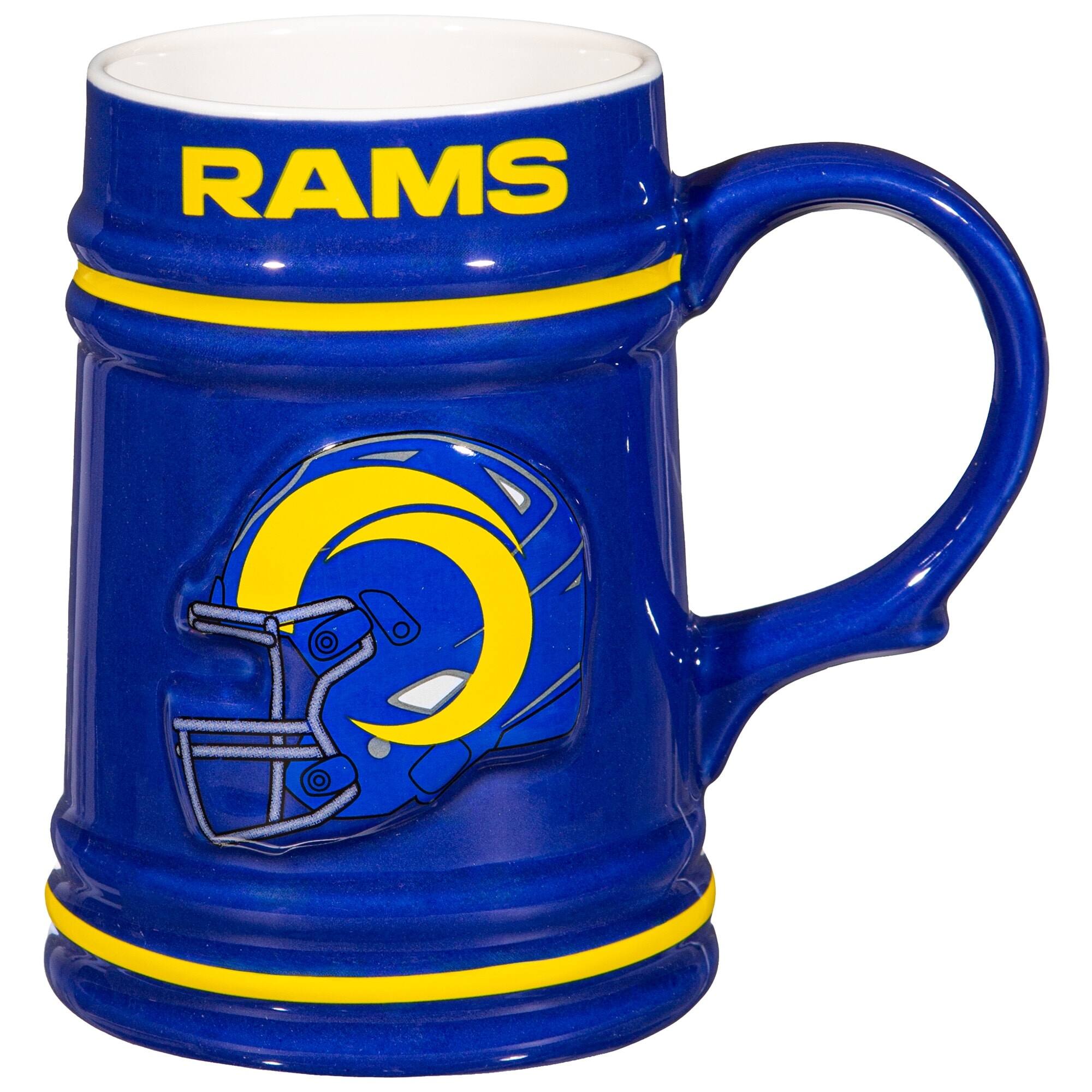 Front. Evergreen Enterprises - Los Angeles Rams 24oz. Ceramic Stein Cup with Gift Box - Multicolor.
