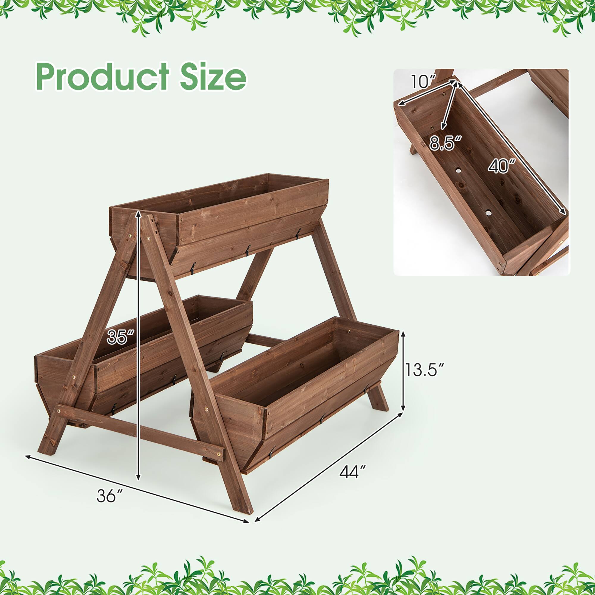 Product Size

- 36" (width)
- 44" (length)
- 35" (height)
- 13.5" (depth)

- 10" (height)
- 8.5" (depth)
- 40" (length)