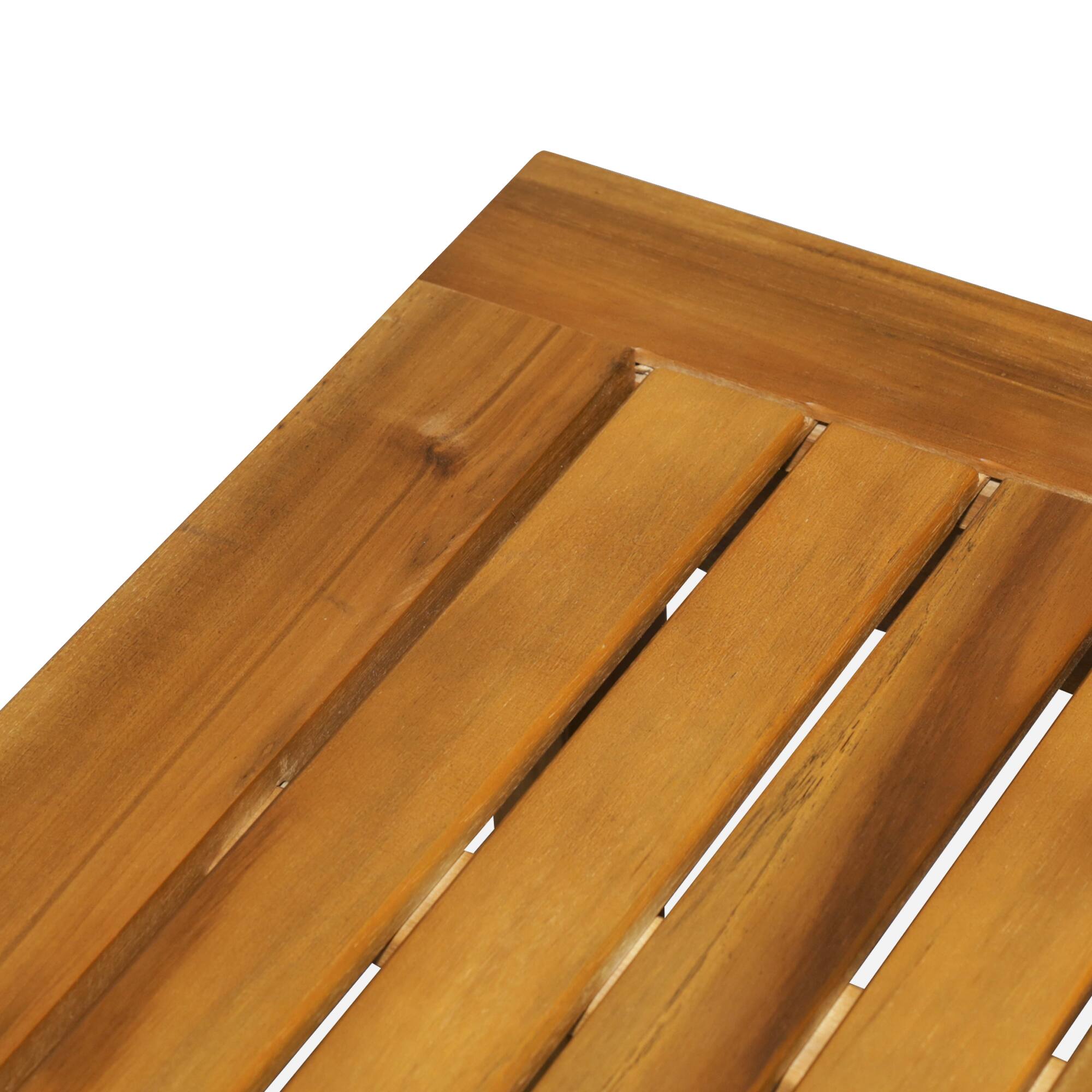 Alt View 8. Outsunny - 36" Outdoor Coffee Table 2-Shelf Acacia Wood Rectangular Buffet Storage Organizer Natural Finish Teak Patio - Teak.