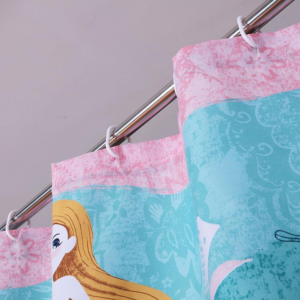 Angle. Greenland Home Fashions - Greenland Home Fashion Mermaid Square Bath Shower Curtain - Multi 72x72" - Multi.