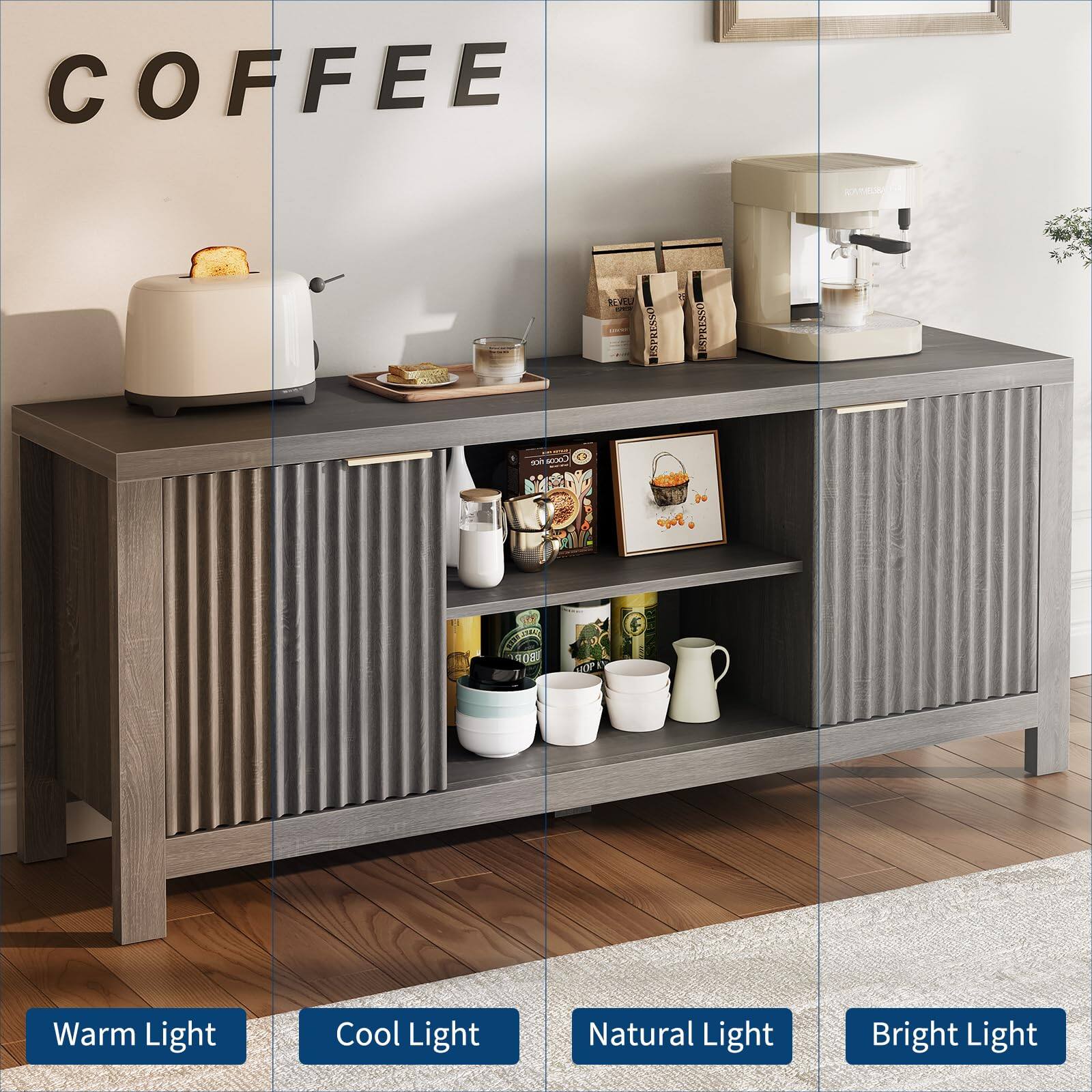 COFFEE

Warm Light  
Cool Light  
Natural Light  
Bright Light