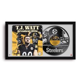 Sporticulture - T.J. Watt Pittsburgh Steelers 14" x 26" Framed Art Vinyl Album Print - Black