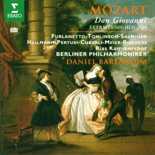 MOZART  
Don Giovanni  
EXTRATS/HIGHLIGHTS  

FURLANETTO - TOMLINSON - SALMINEN  
HEILMANN - PERTUSI - CUBERLI - MEIER - RODGERS  
Rias Kammerchor  
BERLINER PHILHARMONIKER  
DANIEL BARENBOIM  

ERATO  
RILS