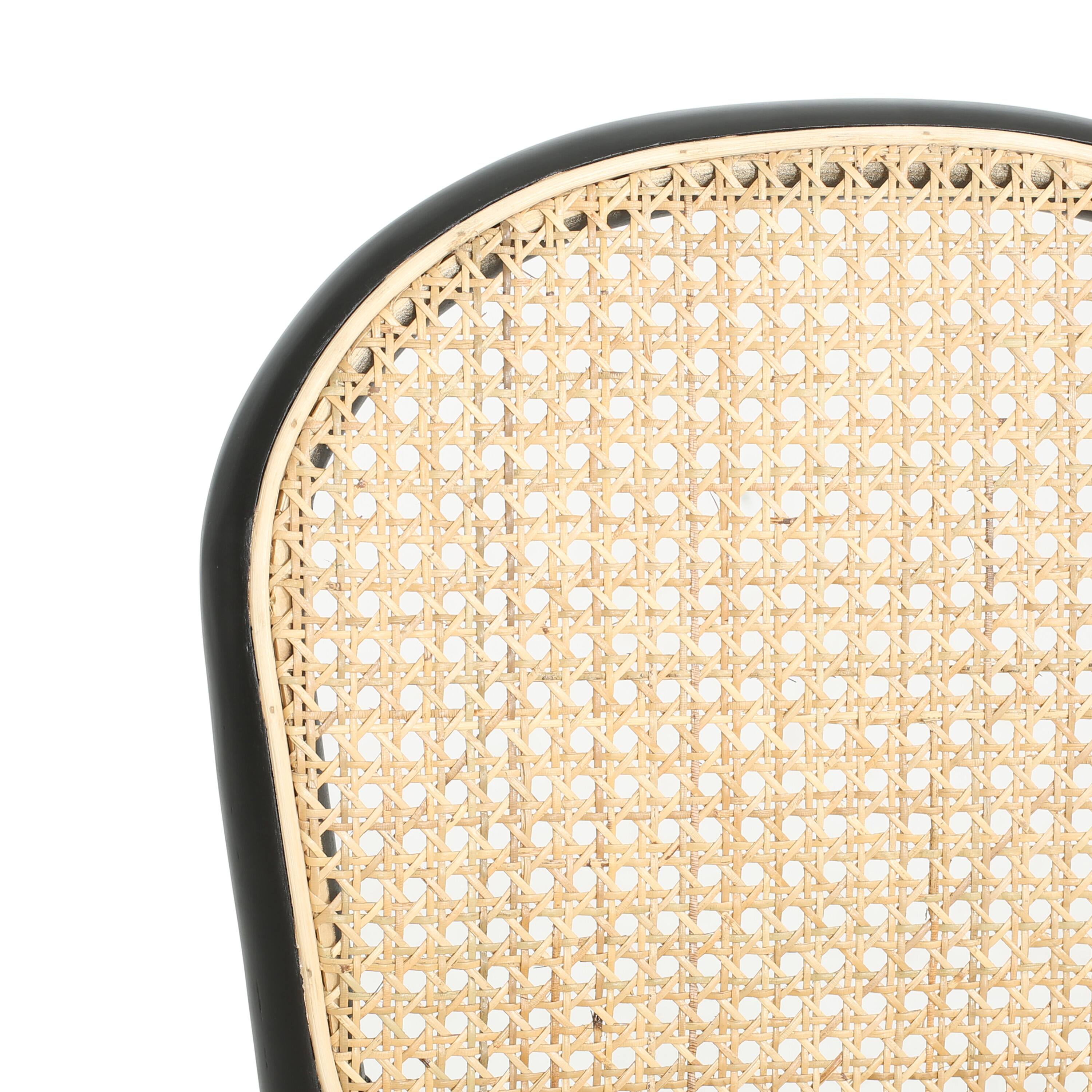 Alt View 4. Mondawe - Set of 2 Rattan and Birch Wood Dining Chairs - Light Brown.