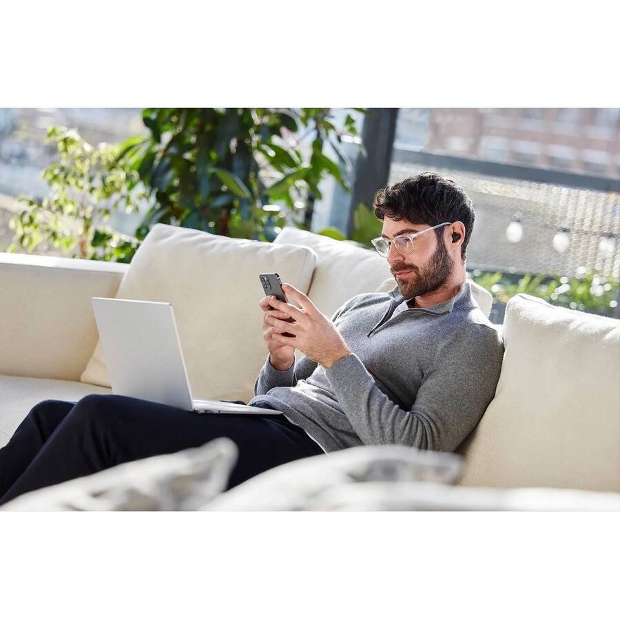 Alt View 2. Jabra - Jabra Evolve2 Earset - Stereo, Mono - USB Type A - True Wireless - Bluetooth - 65.6 ft - 20 Hz to 20 kHz - Earbud - Black.