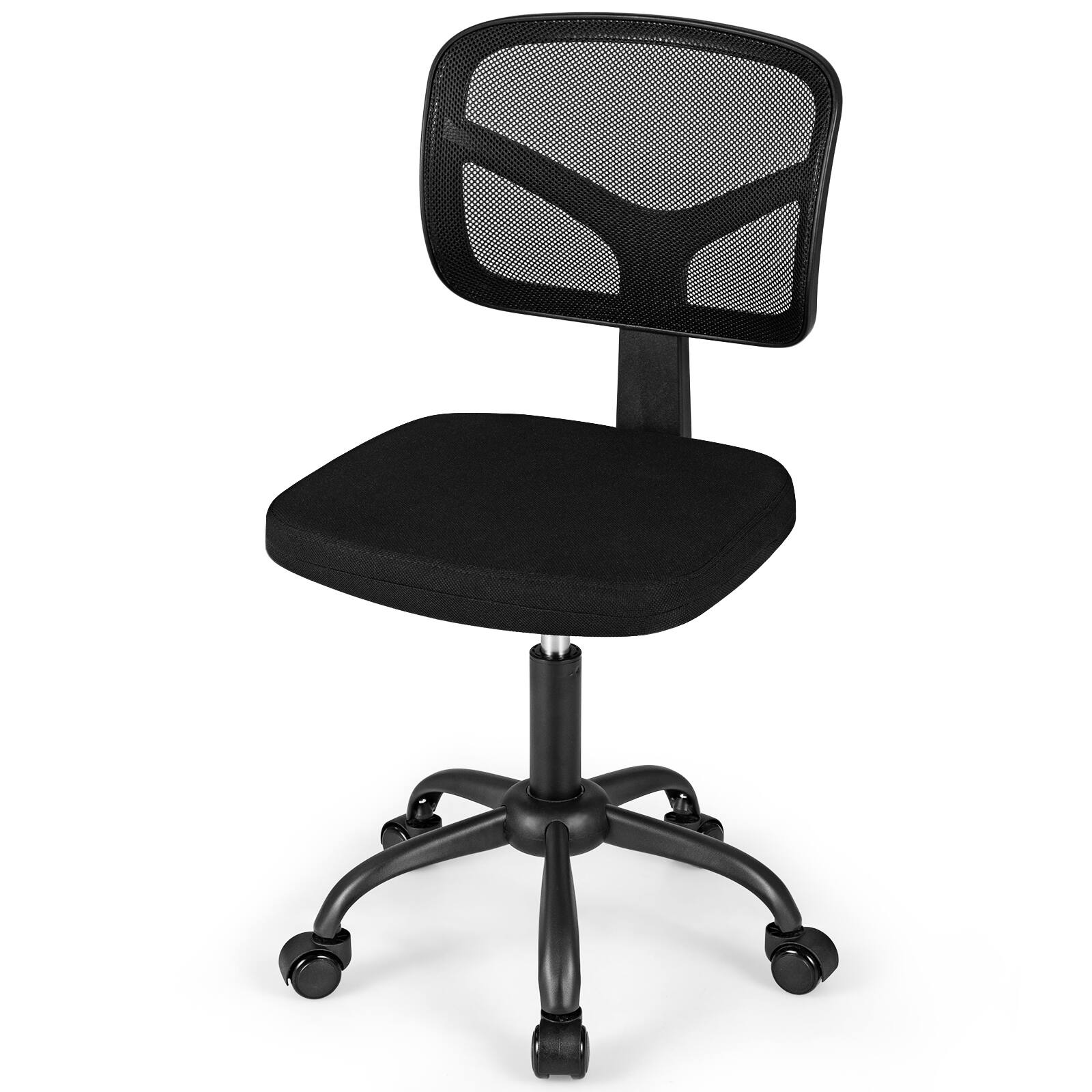 Alt View 9. Costway - Costway Height-adjustable Kids Study Chair, Swivel Mesh Desk Chair with 5 Rolling Casters - Black.