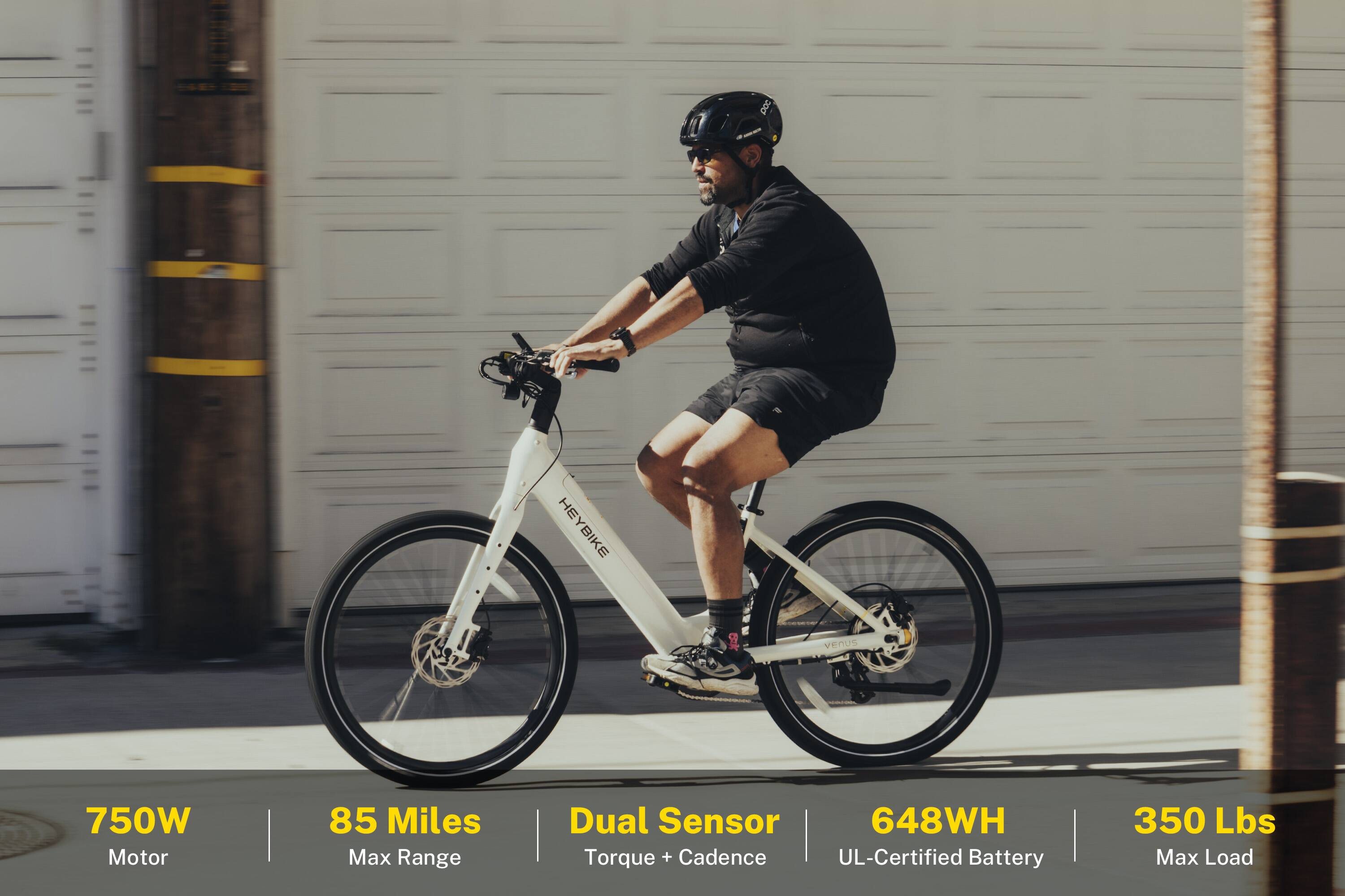 HEYBIKE VENUS  
750W Motor  
85 Miles Max Range  
Dual Sensor Torque + Cadence  
648WH UL-Certified Battery  
350 Lbs Max Load