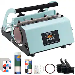 VEVOR - Tumbler Heat Press Machine, 11-30oz Mug Press, Heat Up Fast and Even, Tumbler Press with Sublimation Paper - Green