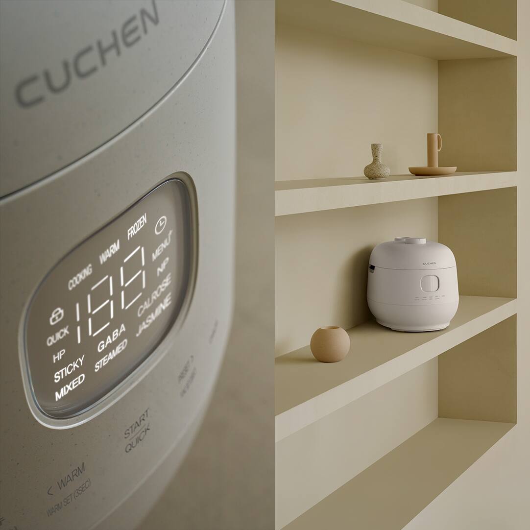 The corrected text from the image is:

- CUCHEN
- FROZEN
- WARM
- MENU
- COOKING
- QUICK
- GABA
- JASMINE
- HP
- STEAMED
- STICKY
- MIXED
- QUICK
- WARM (OSEC)
- SET WARM
- START QUICK