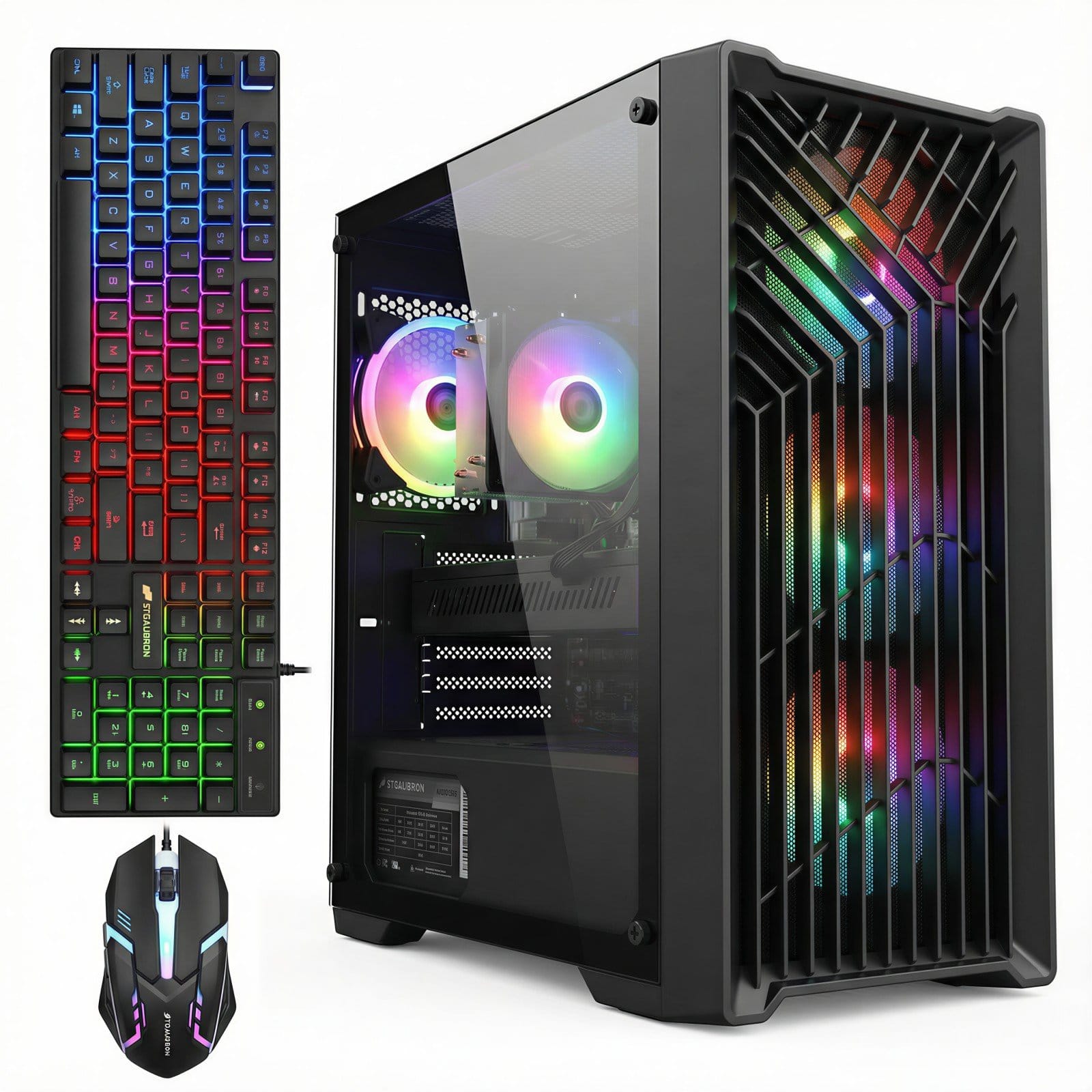 STGAubron - Gaming Desktop PC, Intel Core i7 up to 3.9G, GeForce RTX 2060 6G, 32GB RAM, 512GB SSD, WiFi 6, BT 5.0, Win11H - Black
