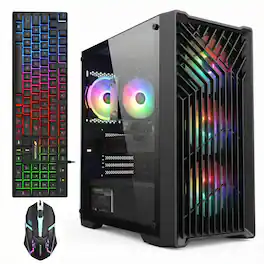 STGAubron - Gaming Desktop PC, Intel Core i7 up to 3.9G, GeForce RTX 2060 6G, 32GB RAM, 512GB SSD, WiFi 6, BT 5.0, Win11H - Black