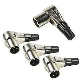 HQRP - 4-Pack 3-Pin XLR Adjustable Right-Angle Male Connectors - 7-Position Mic Audio Cable Plug - Black