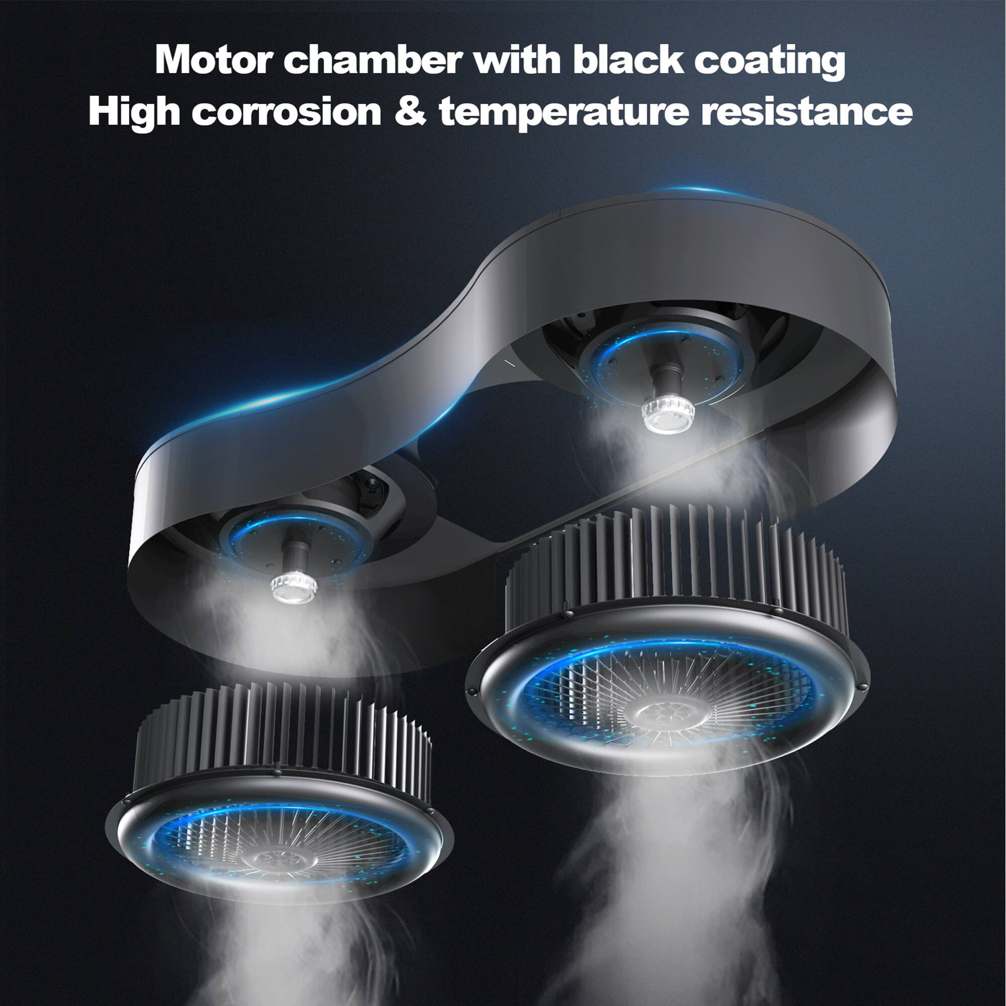 Motor chamber with black coating
High corrosion & temperature resistance