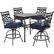 Front. Hanover - Montclair 5-Piece High-Dining Patio Set with 4 Swivel Chairs and a 33-In. Counter-Height Dining Table - Navy/Brown.
