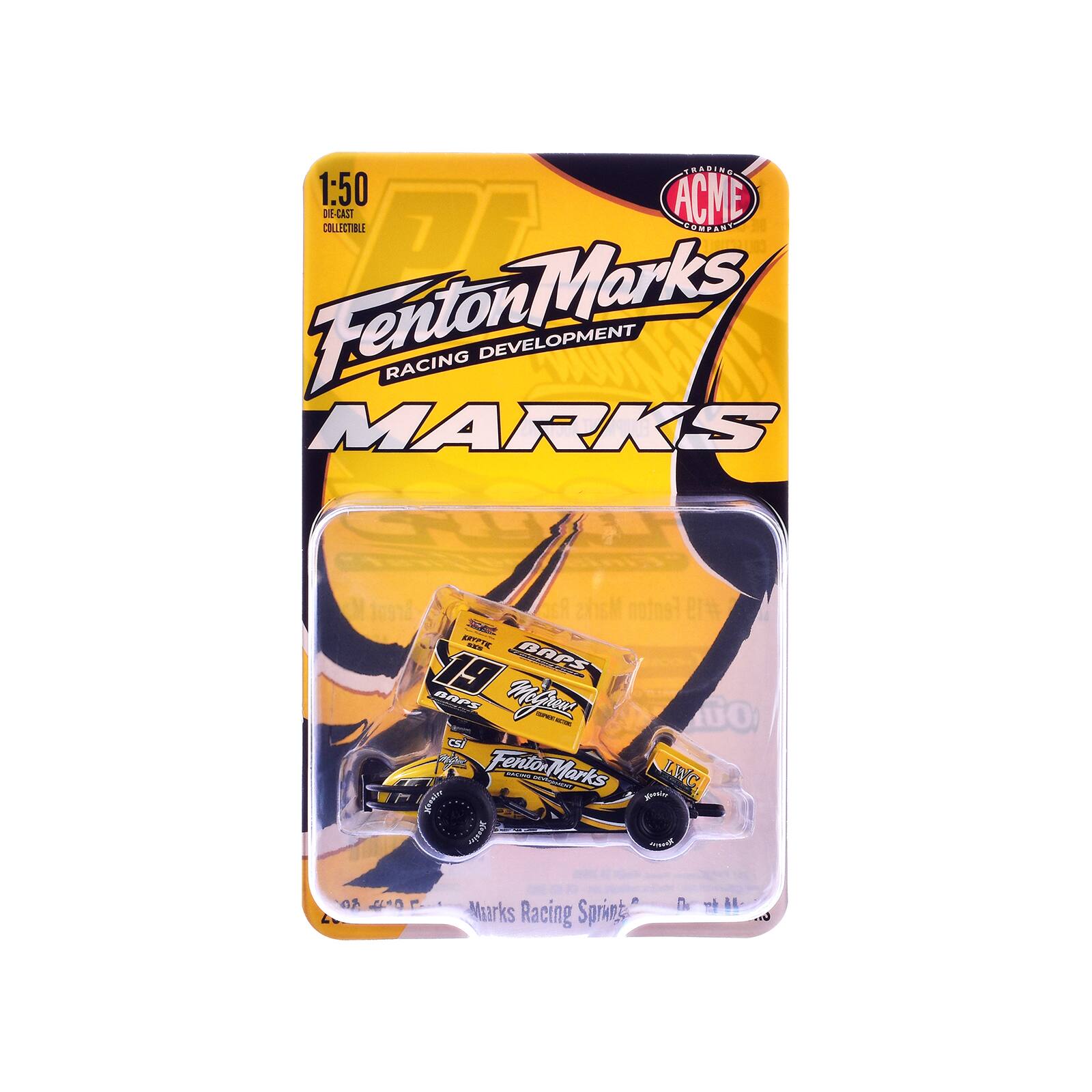TRADING 1:50 ACME DIE CAST COLLECTIBLE Fenton Marks RACING DEVELOPMENT MARKS Fenton #19 SAC EPTE 19 BAPS a BAPS Mele A - GO CNJ 2 Fenton entorMarks LAWVC 2 POrteE p TeoL an 410 Marks Racing Sprint