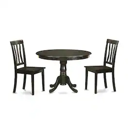 East West Furniture - 3 PC small Kitchen Table set-small Kitchen Table set and 2 dinette Chairs - Cappuccino