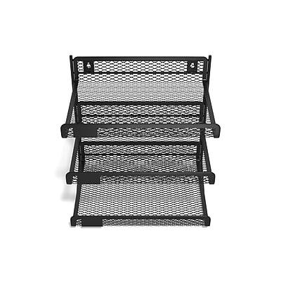 Front. TRU RED - TRU RED™ 3-Compartment Metal Mesh File Organizer, Matte Black (TR57556) - Matte Black.