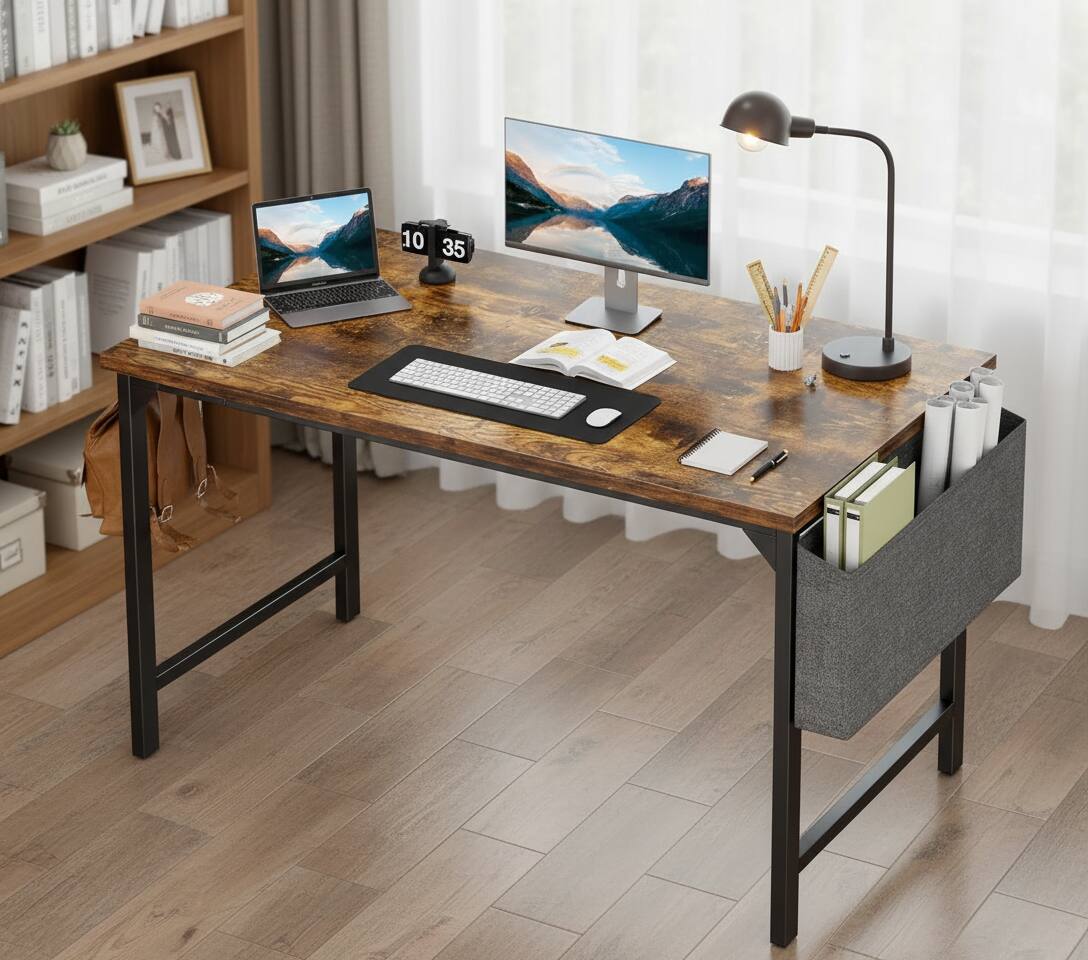 Alt View 6. AOITUN - Computer Office Desk 48 Inch Kids - Ideal for Study, Work, or Play with Sturdy Design and Ample Workspace - Steel.