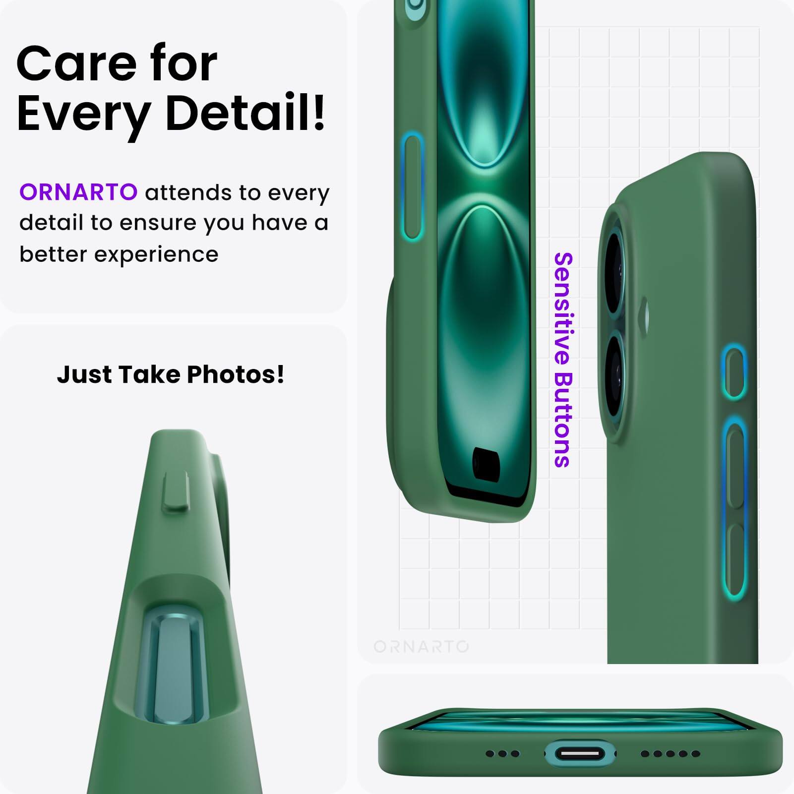 Care for Every Detail! ORNARTO attends to every detail to ensure you have a better experience. Just Take Photos! Sensitive Buttons. ORNARTO