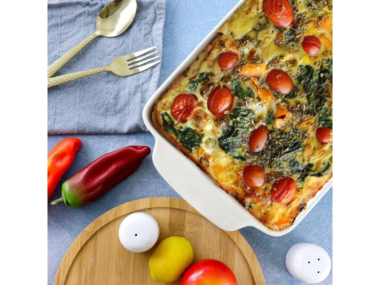 Alt View 5. Crockpot - Crockpot Artisan 4 Quart Rectangular Stoneware Bake Pan in Cream - Cream.