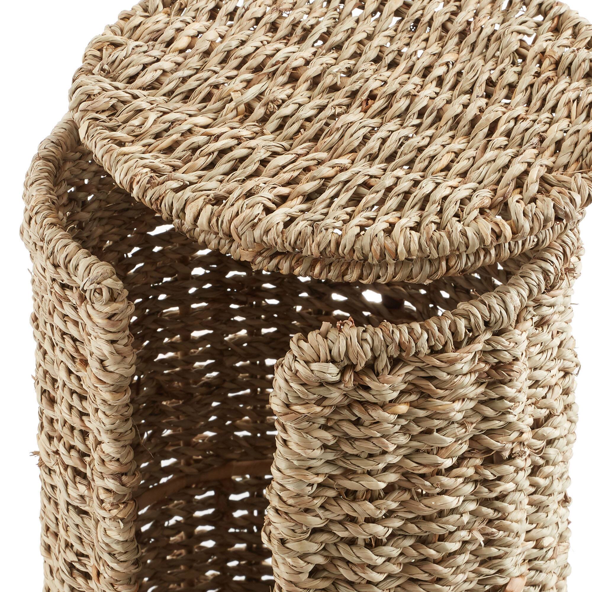 Alt View 4. Casafield - Toilet Paper Roll Holder Stand - Bathroom Tissue Storage - Natural - Seagrass.
