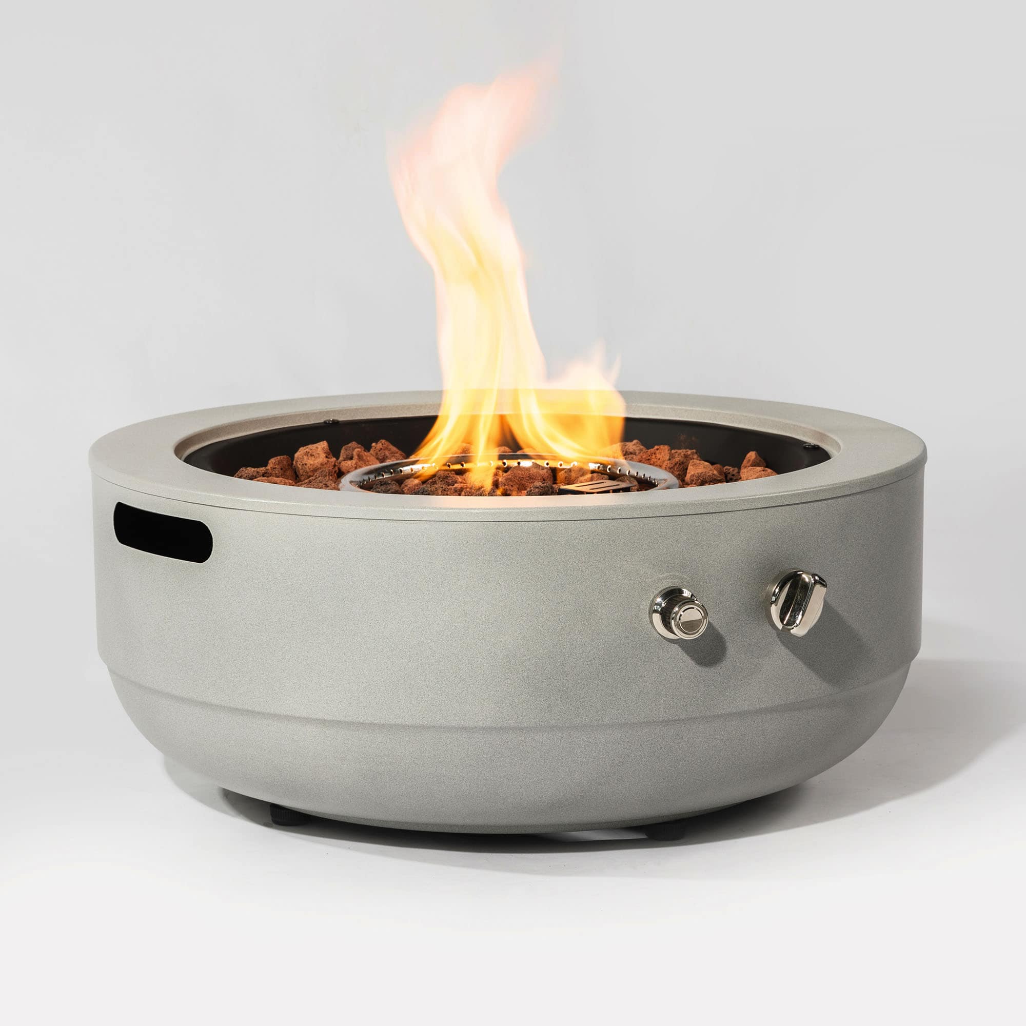 Dexmalle - Dexmalle-24" Propane Gas Fire Pit Round Bowl-Grey