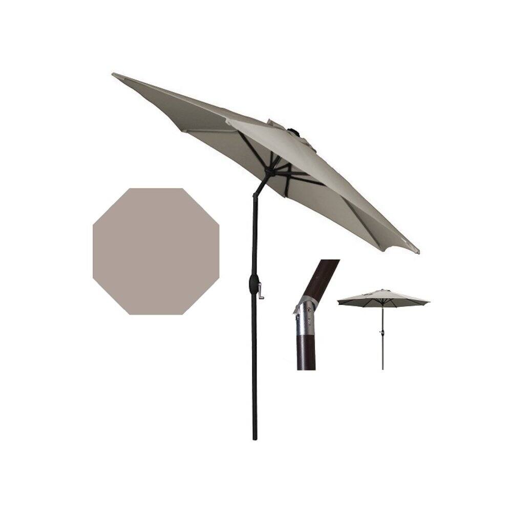Angle. Panama Jack Outdoor - Panama Jack Grey 9 Ft Alum Patio Umbrella W/Crank - Gray.