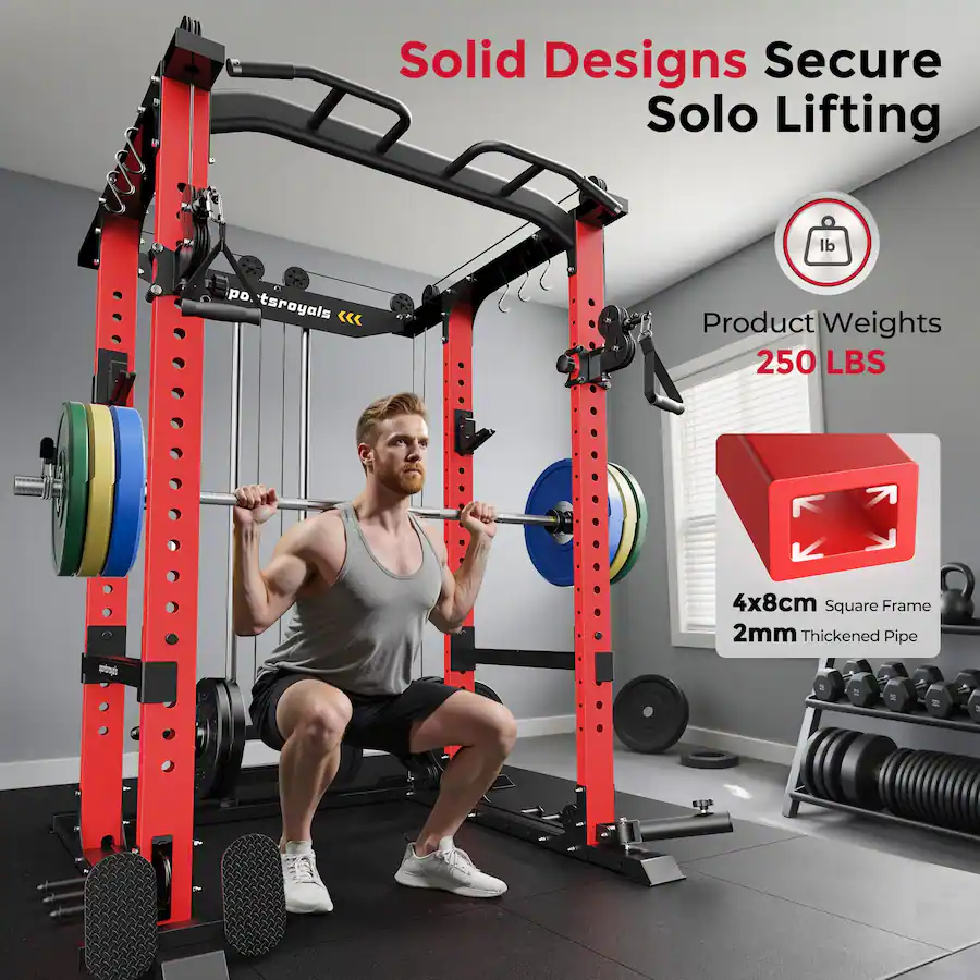 Pokemon Power Rack FED Fitness Power Cage,1600lbs Multi Function Power Rack with ...
