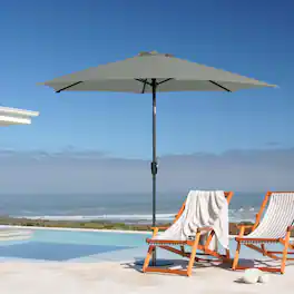 Parrot Uncle - 9' Outdoor Patio Umbrella with Crank Lift and 30° Tilt, UV50+ Market Umbrella with Steel Frame and Polyester - Green