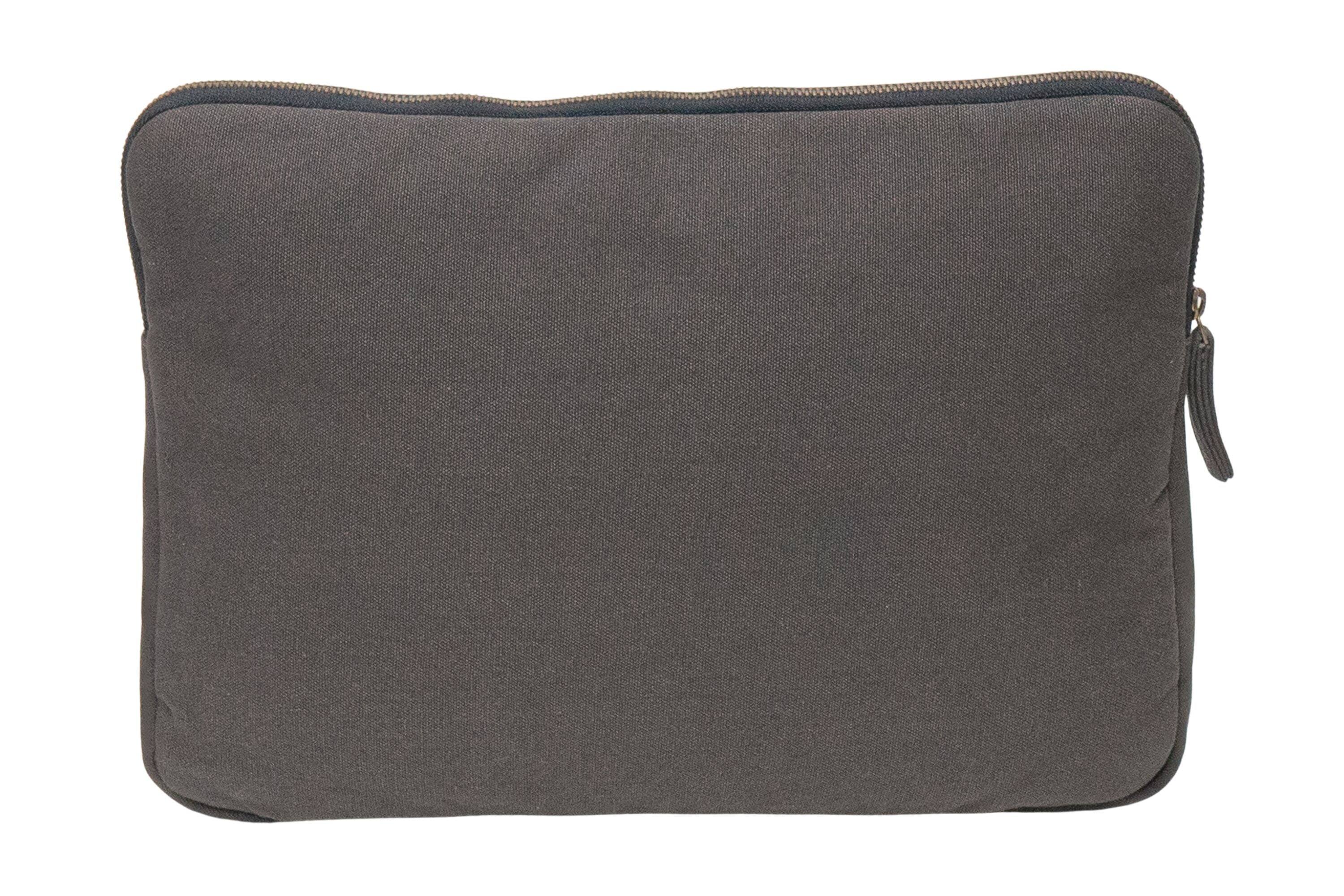 Back. Terra Thread - Organic Cotton Laptop Sleeve 15 inches - Charcoal Grey.