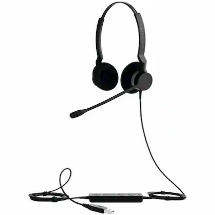 Front. Jabra - Jabra BIZ 2300 Headset - Microsoft Teams Certification - Stereo - USB Type A - Wired - 32 Ohm - 70 Hz to 16 kHz - Red.